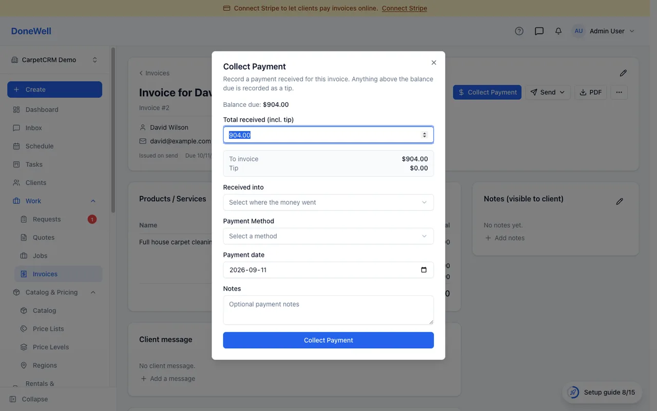 Collecting a payment